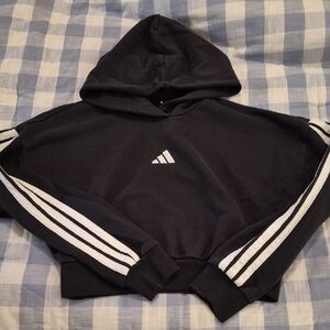 adidas Cropped Black Hoodie